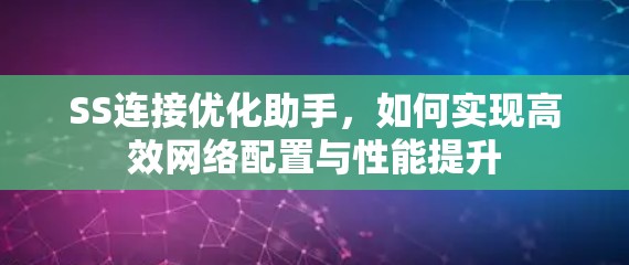 SS连接优化助手，如何实现高效网络配置与性能提升